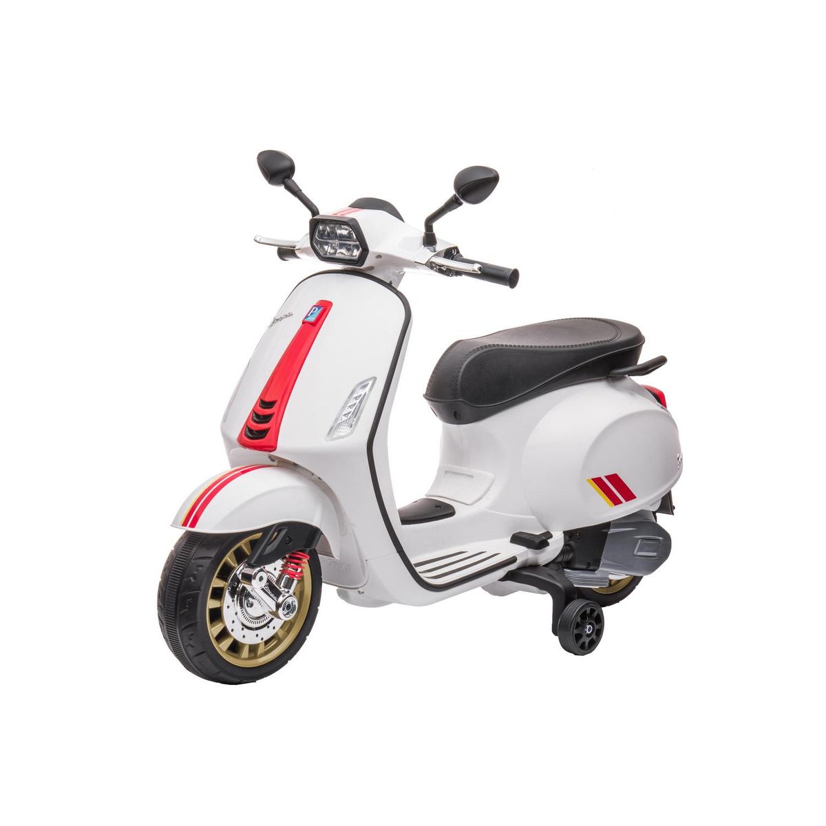 KIDSCOOL - Moto Vespa blanco Sprint racing bateria 12V