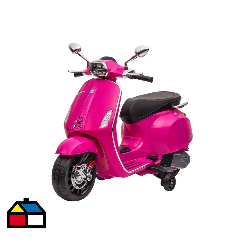 KIDSCOOL - Moto Vespa rosada Sprint racing bateria 12V