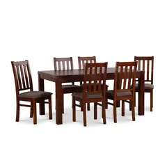 CIC - Juego de Comedor Ñuble 6 Sillas Mesa Rectangular 67x99x160 cm Chocolate