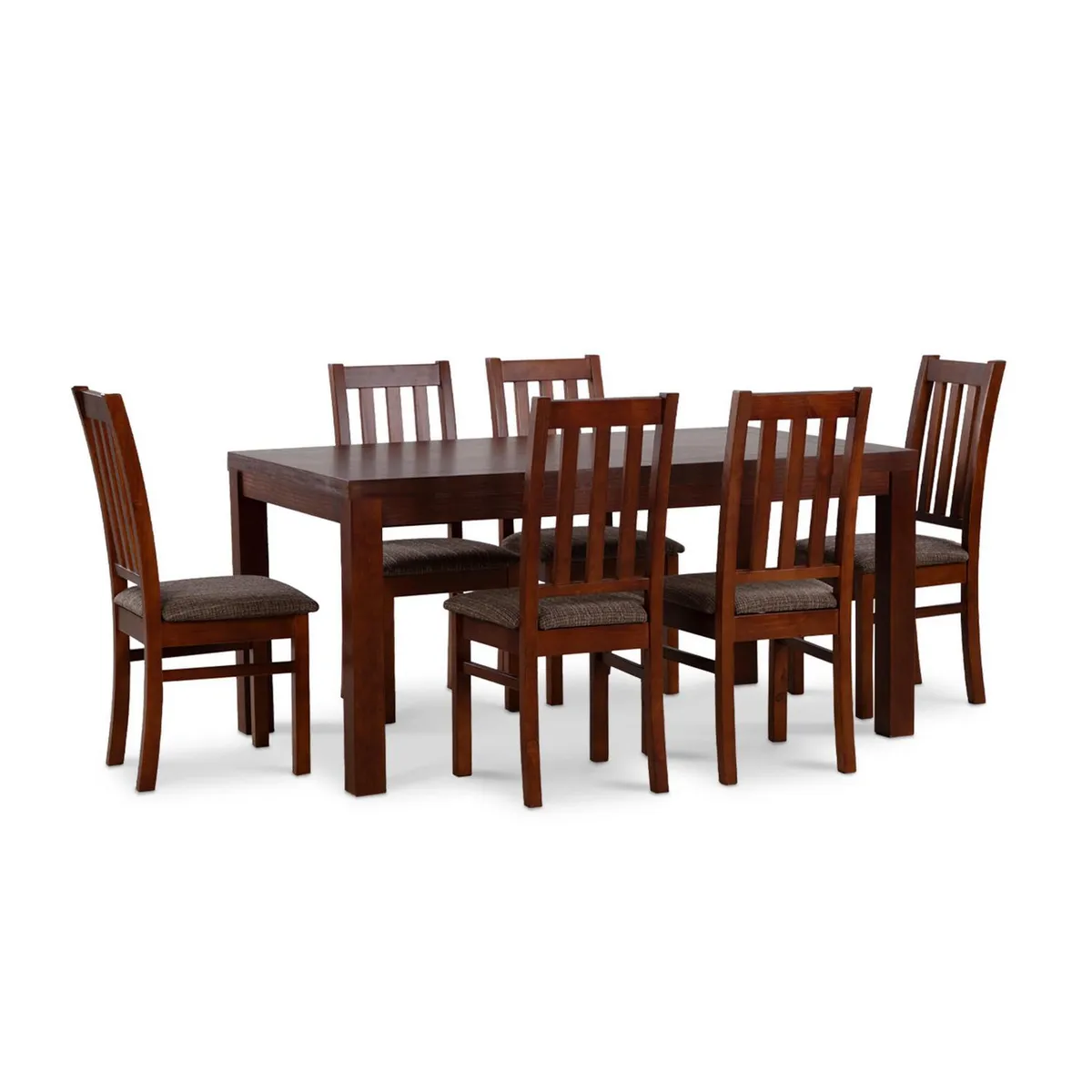 CIC - Juego de Comedor Ñuble 6 Sillas Mesa Rectangular 67x99x160 cm Chocolate