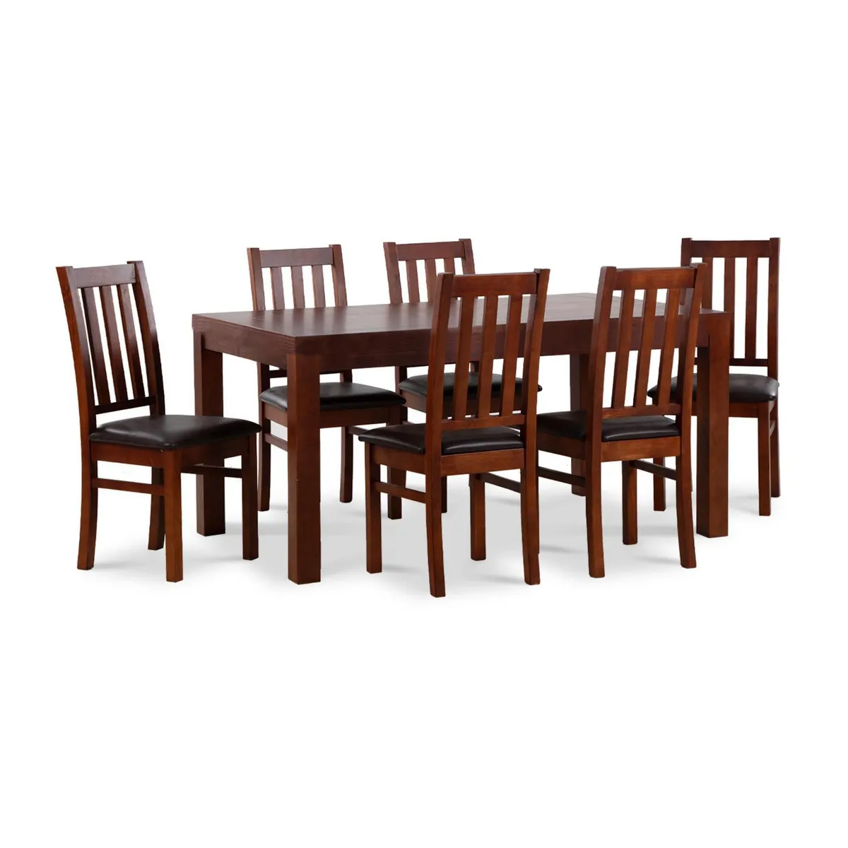 CIC - Juego de Comedor Ñuble 6 Sillas Mesa Rectangular 67x99x160 cm Chocolate