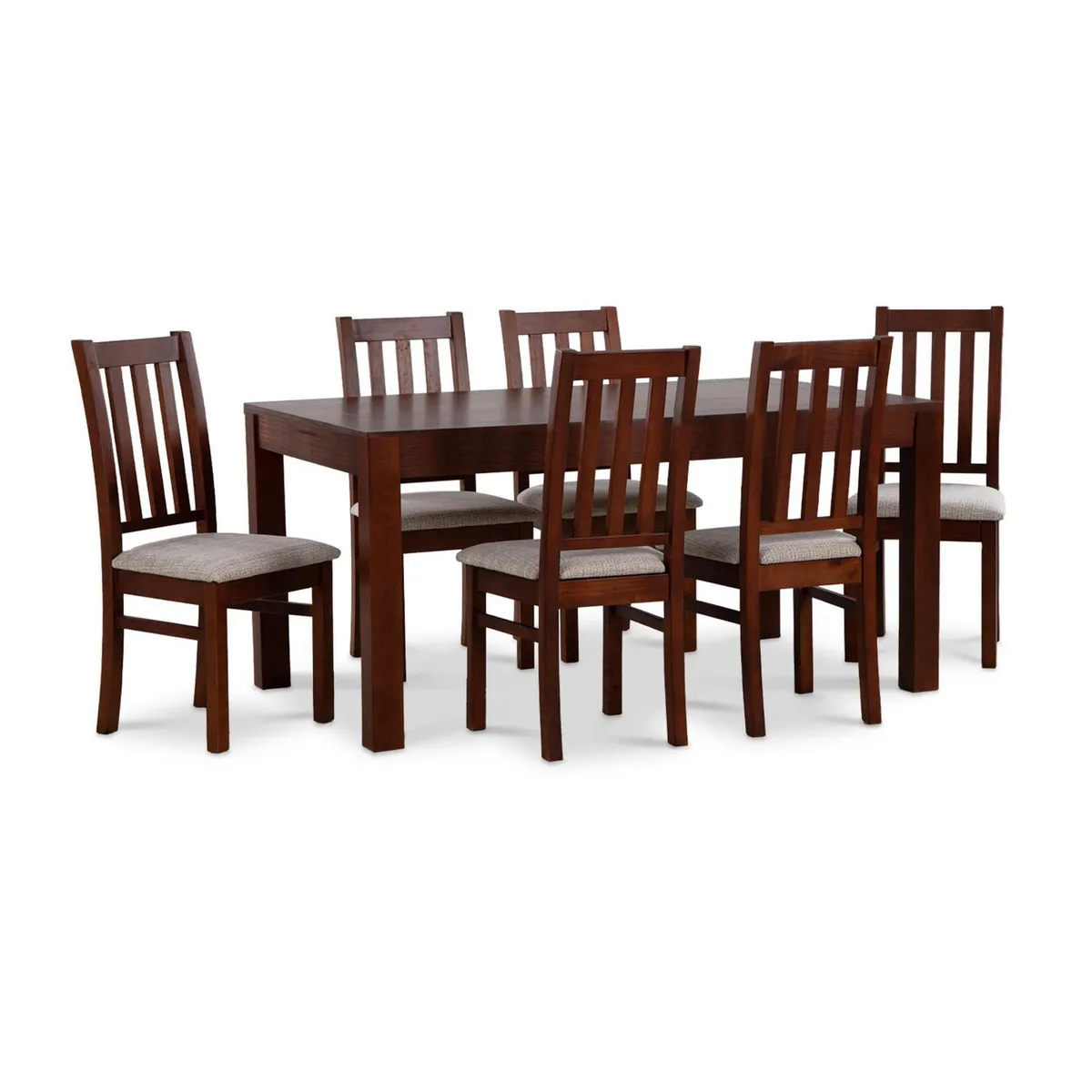 CIC - Juego de Comedor Ñuble 6 Sillas Mesa Rectangular 67x99x160 cm Café