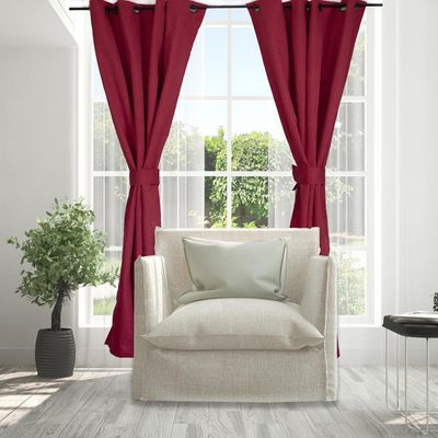 Imagen 2 del producto Set Cortinas City 2P Blackout 140x220 cm Rojo
