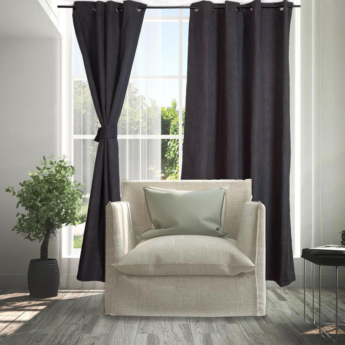 DORAL - Set Cortinas City Set cortina 140x220 cm Negro