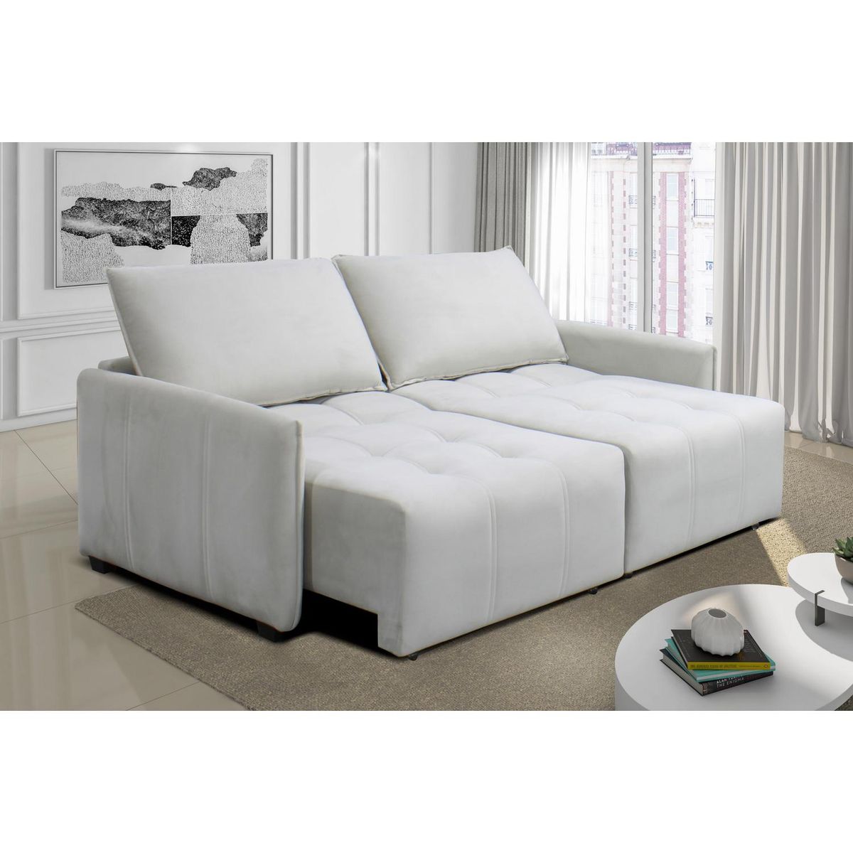 DECOCASA - Sofá Cama Noronha Beige 201x108x91 cm