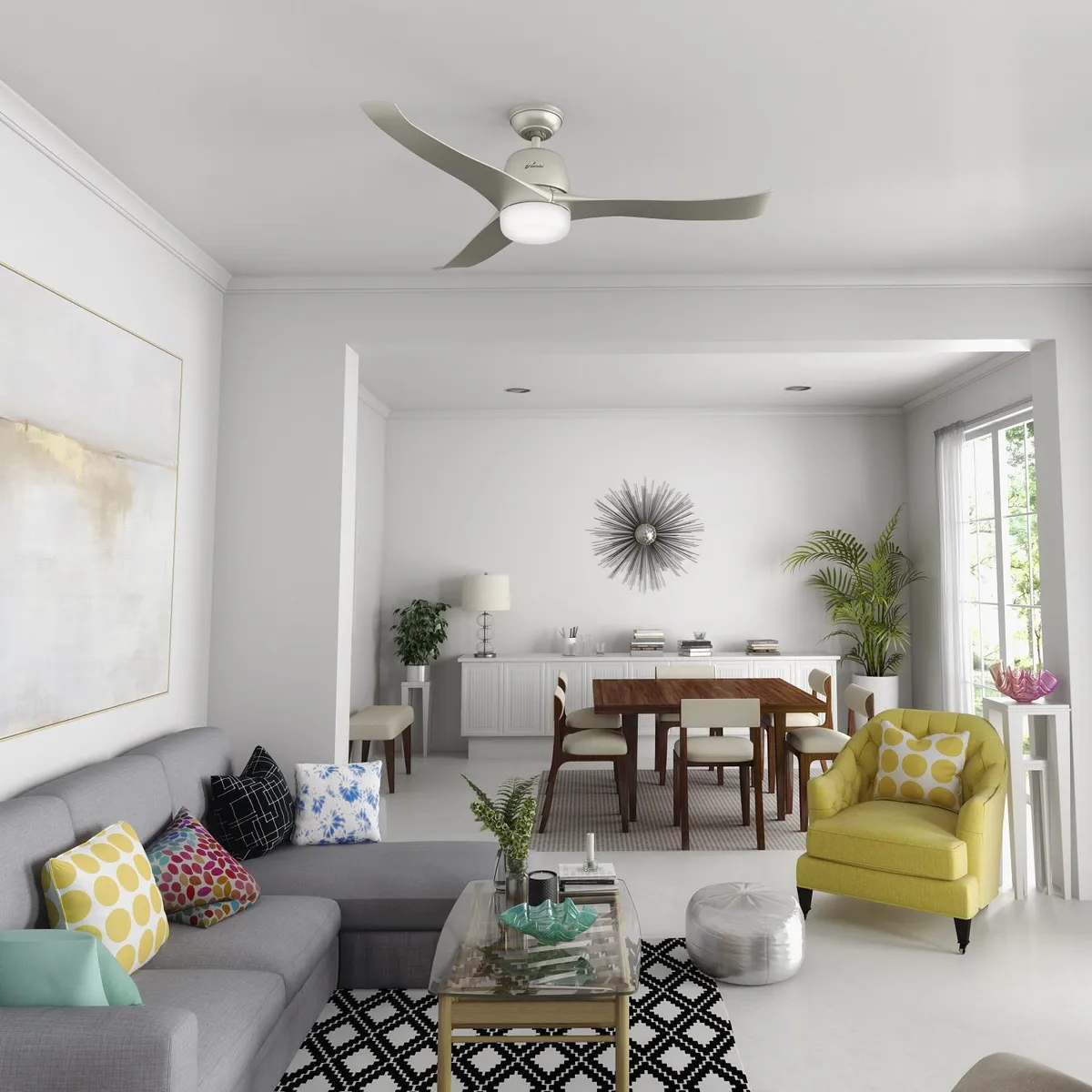 HUNTER - Ventilador de techo harmony 54” c/luz y c/remoto