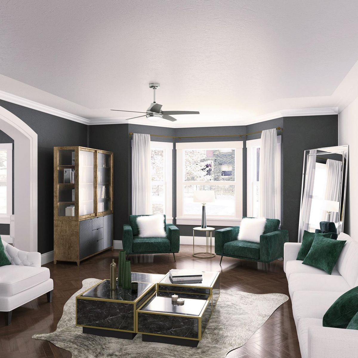 HUNTER - Ventilador de techo bernard 52” luz led y c/remoto