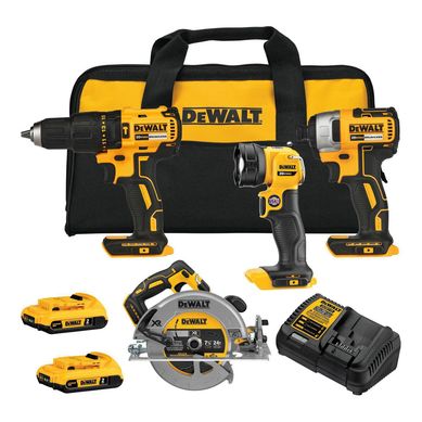 Kit 4 herramientas inalmbricas 20V + 2 bateras y cargador