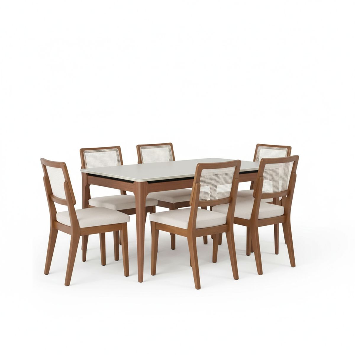DECOCASA - Juego de Comedor Sagan 6 Sillas Mesa Rectangular 90x77x184 cm Transparente