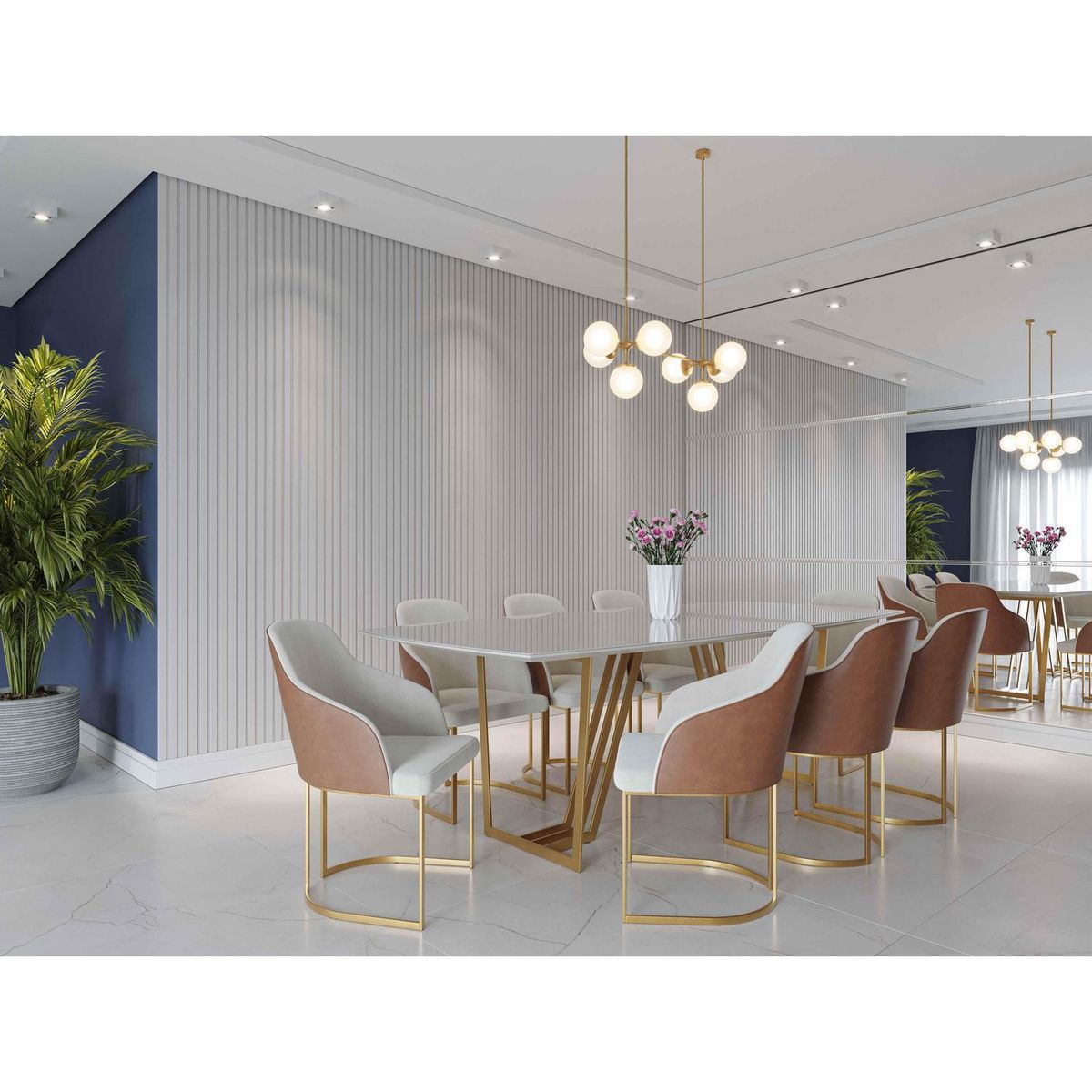 DECOCASA - Juego de Comedor Albany 8 Sillas Mesa Rectangular 109x76x240 cm Off White