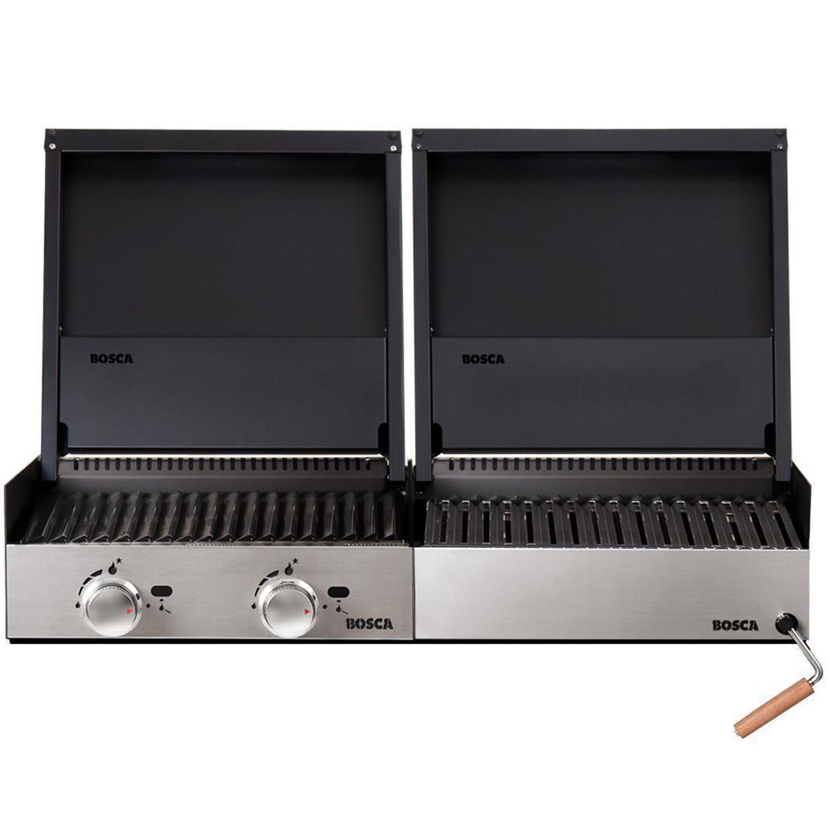 BOSCA - Parrilla para quincho block gas 500 + block carbón 500