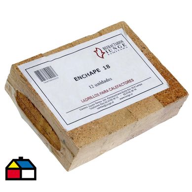 Ladrillo refractario enchape para estufas a lea 18x6x2 cm