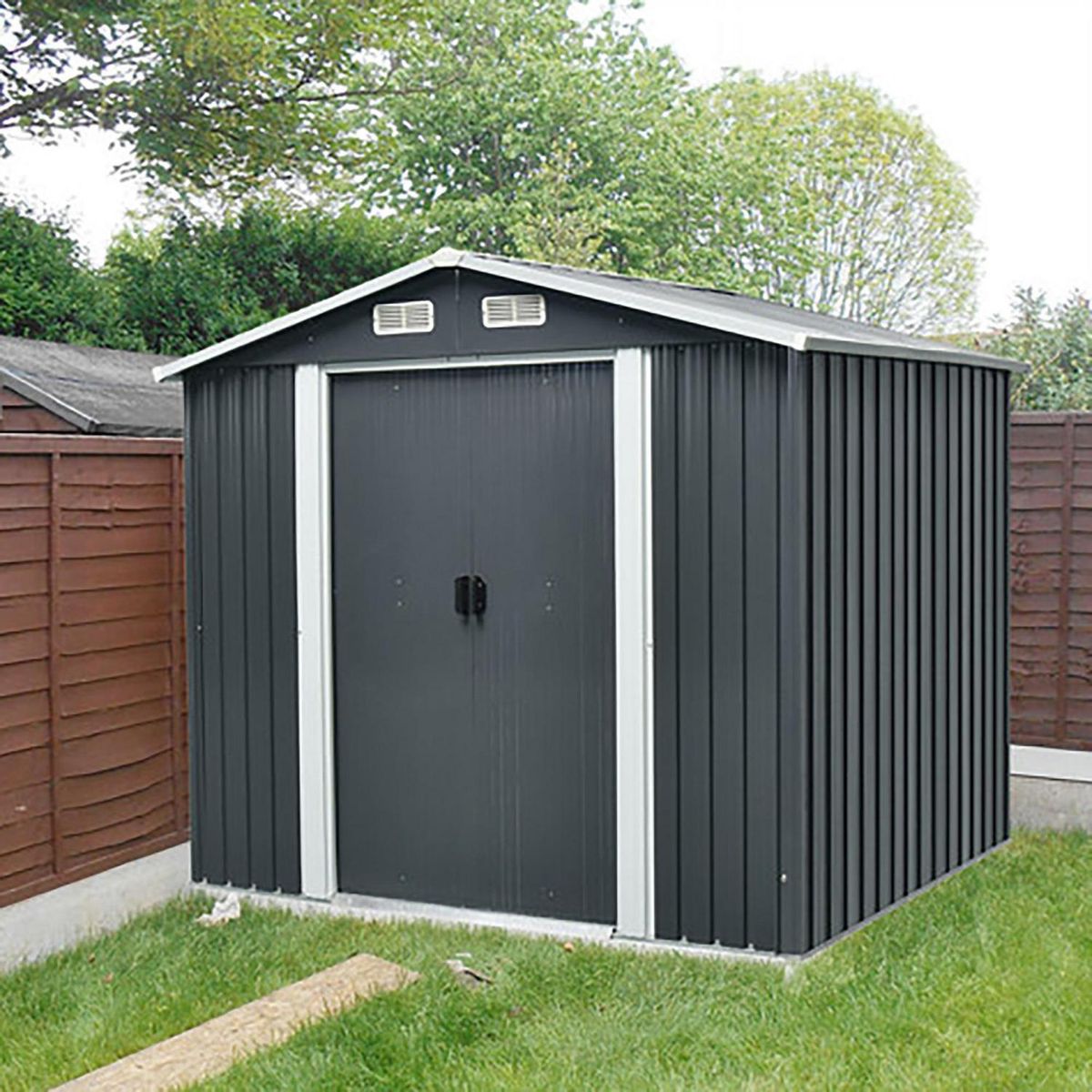 ISUNOR - Bodega jardín gris carbon 3.7 m2 174x236x206 cm