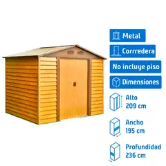 ISUNOR - Bodega jardín efecto madera 4 m2 195x236x209 cm