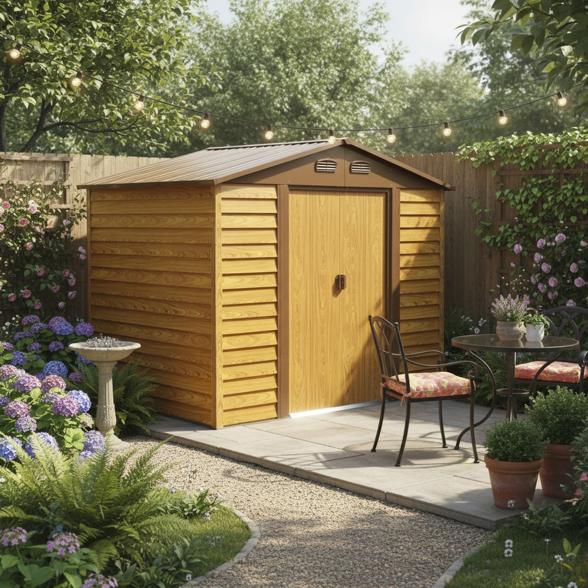 ISUNOR - Bodega jardín efecto madera 4 m2 195x236x209 cm