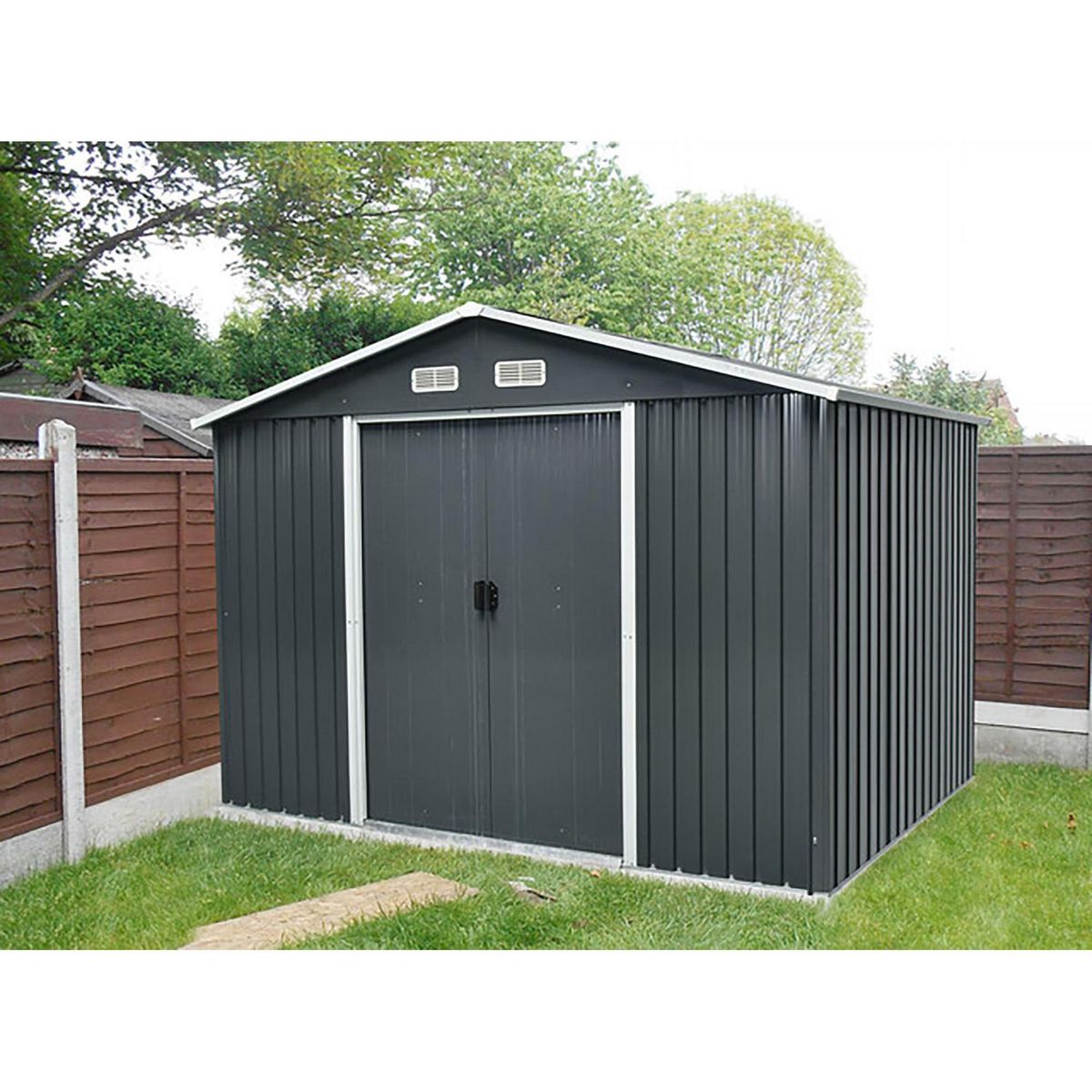 ISUNOR - Bodega jardín gris carbon 6.6 m2 238x301x214 cm