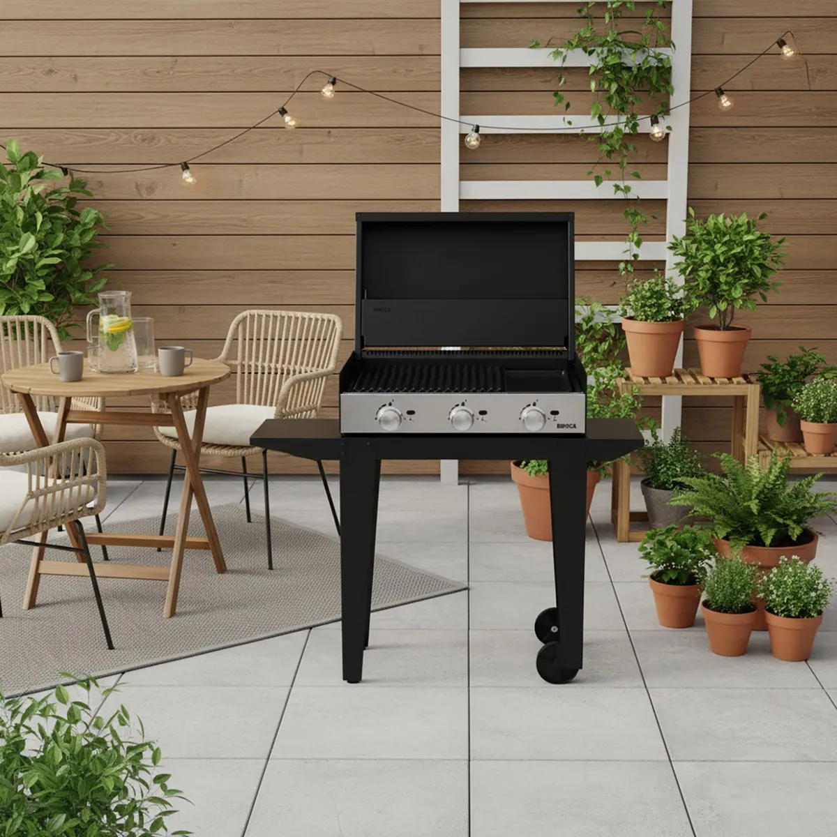 BOSCA - Parrilla para quincho block gas 750 + carro 750