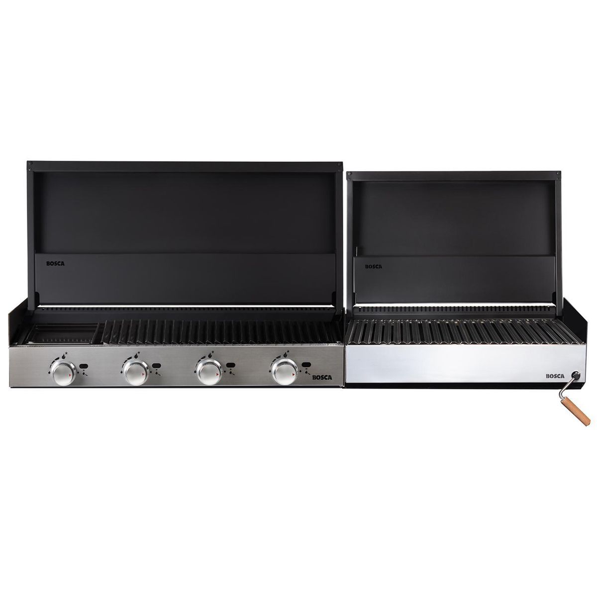 BOSCA - Parrilla para quincho block gas 1000 + block carbón 750