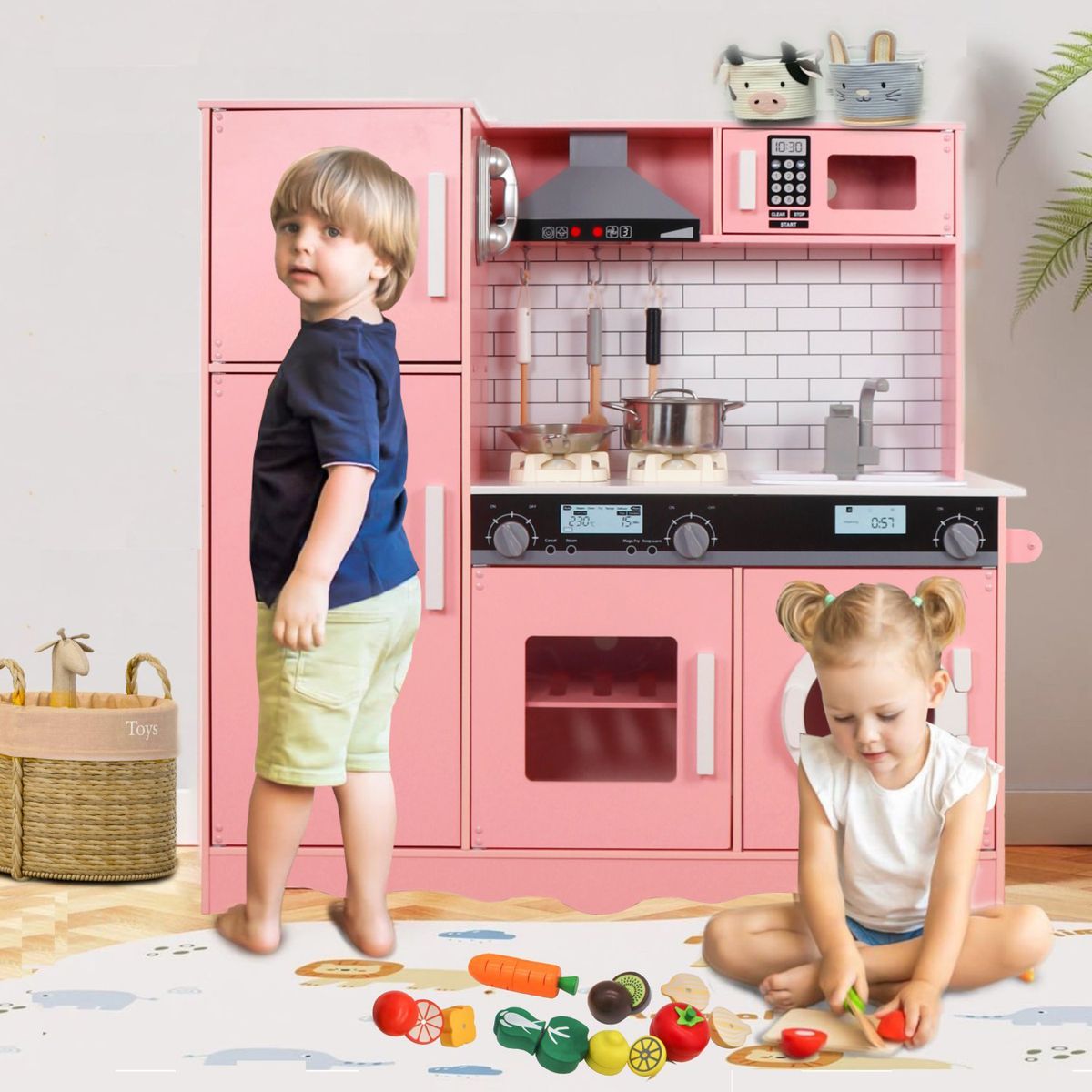 KIDSCOOL - Cocina con utensilios Magic chef rosada