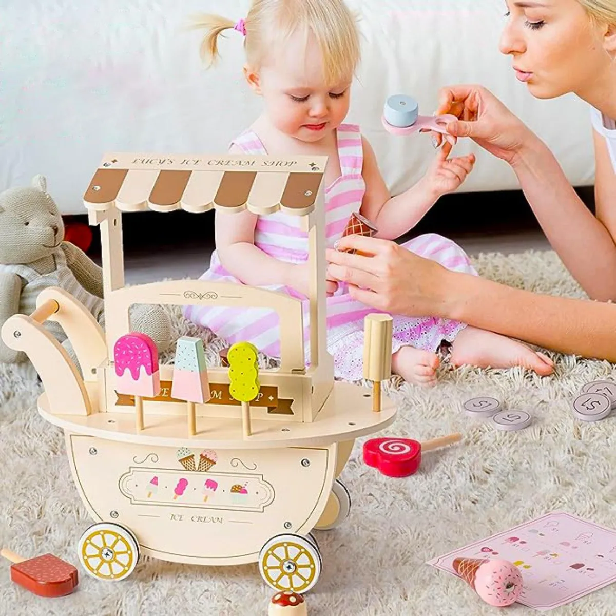 KIDSCOOL - Carrito Ice cream con accesorios