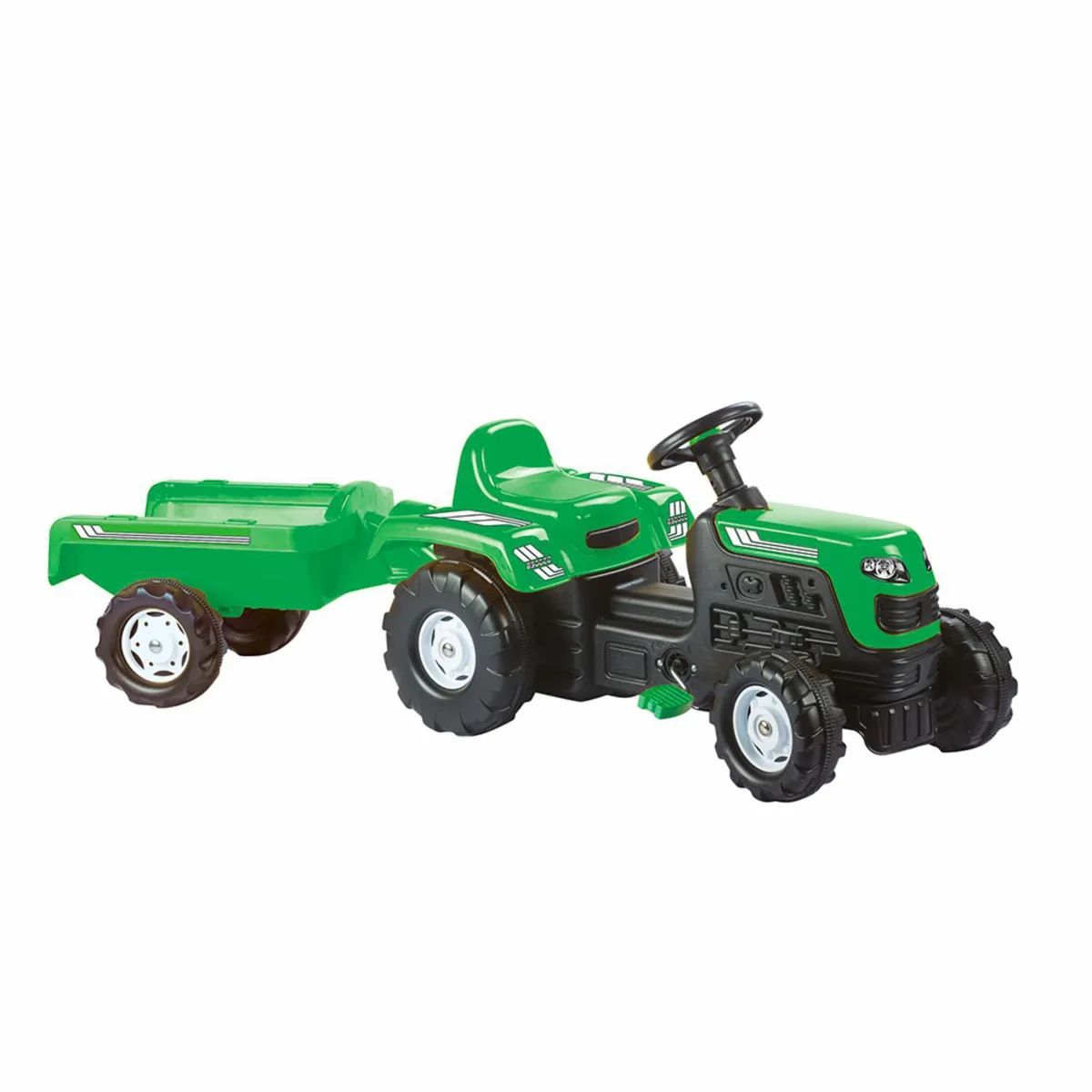 KIDSCOOL - Tractor Infantil a Pedales Ranchero con Carrito Verde Desde 2 años