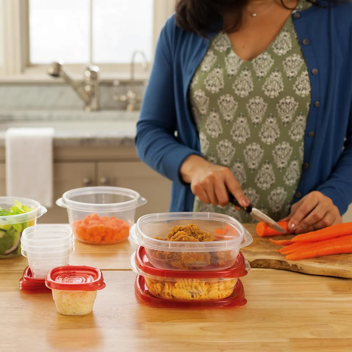 RUBBERMAID - Set 3 Contenedores de Alimento Cuadrado Plástico 669 ml