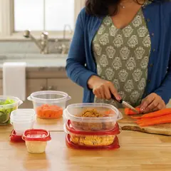 RUBBERMAID - Set 3 contenedores 669 ml cuadrado plástico