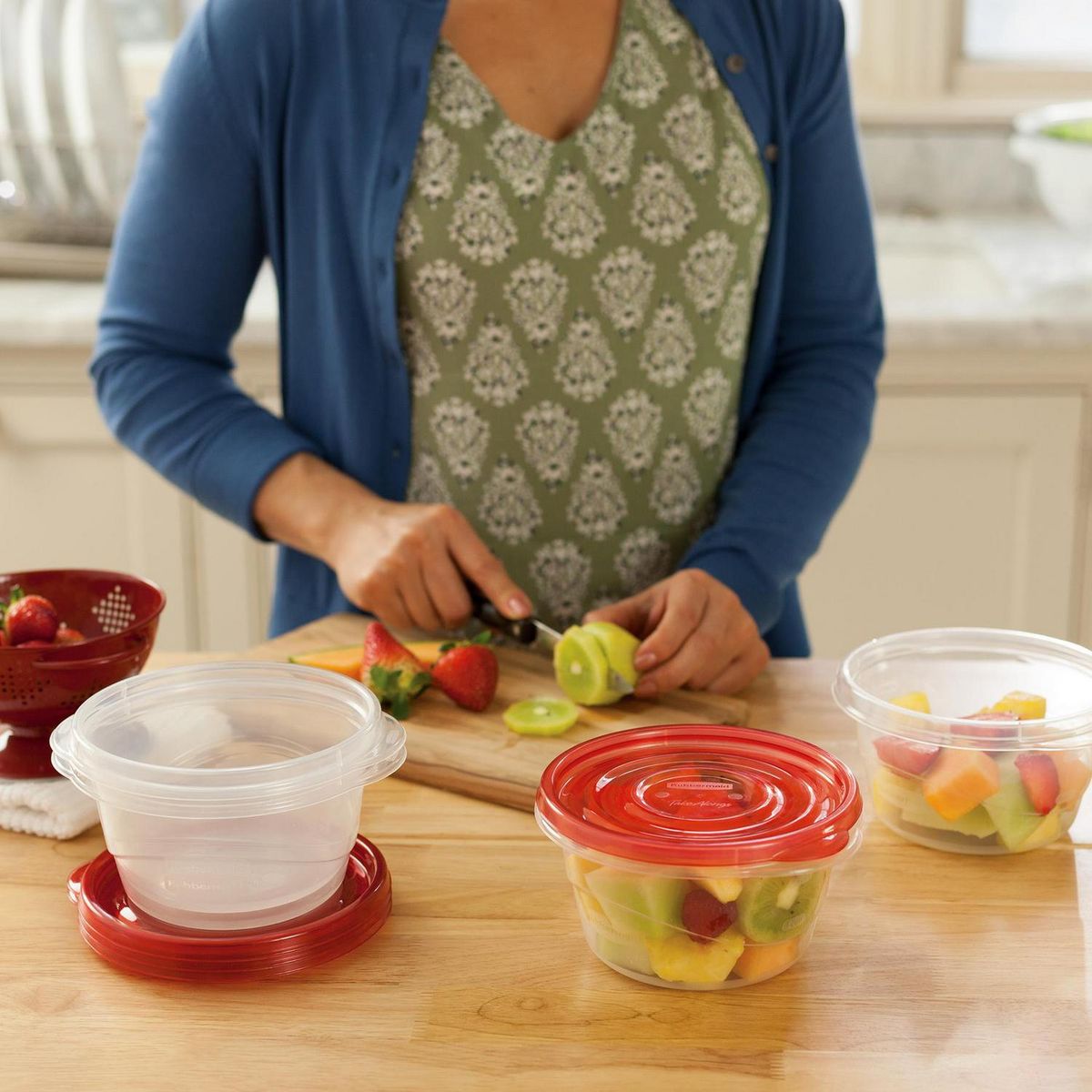 RUBBERMAID - Set 3 Contenedores de Alimentos Redondo Plástico 760 ml