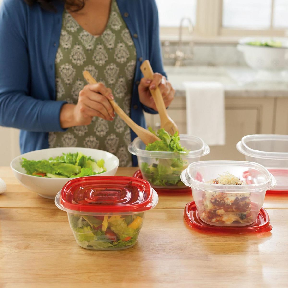 RUBBERMAID - Set de 3 Contenedores Cuadrado Plástico 1.2 l