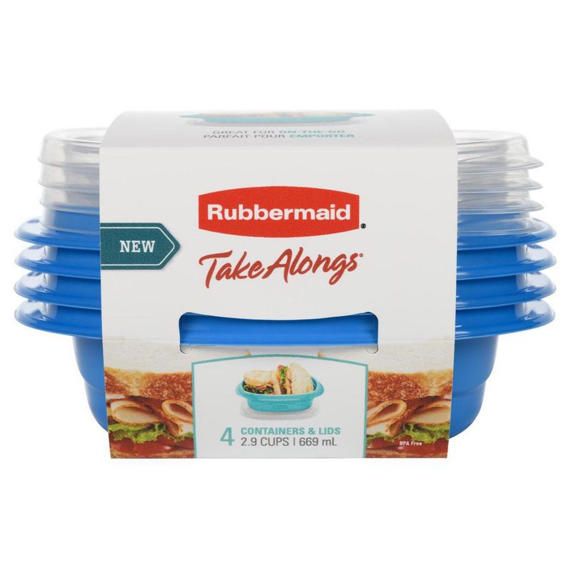 RUBBERMAID - Set de  4 Contenedores Herméticos Plástico 669 ml