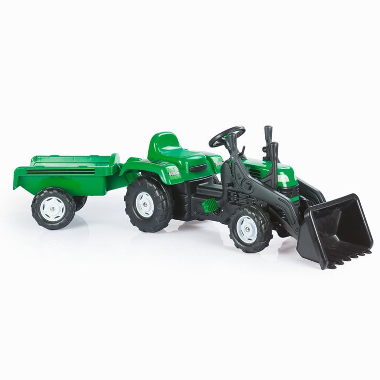 Tractor Infantil Maxi Ranch a Pedales con Carrito y Pala Verde Desde 2 años
