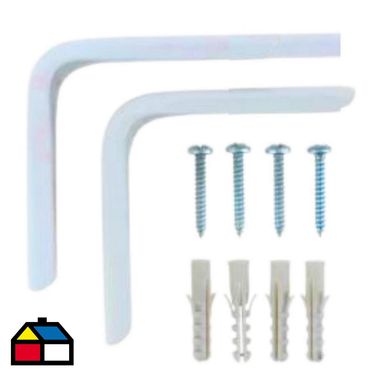 Escuadra simple blanca 5,5cm 2 unidades