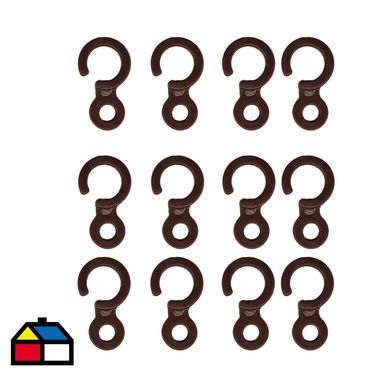 Gancho para argolla madera 12 unidades