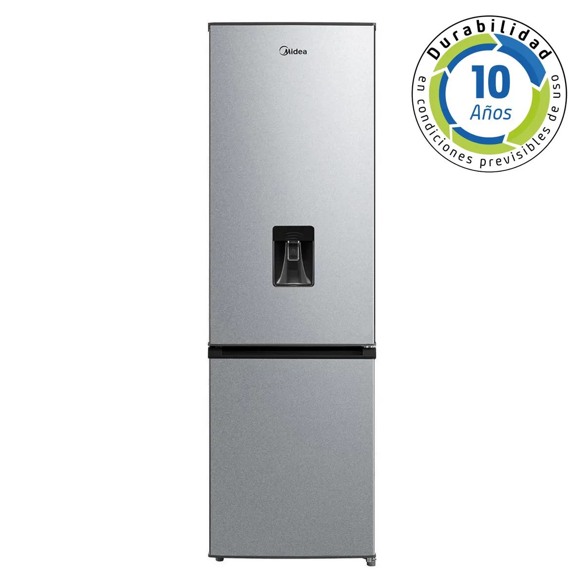 MIDEA - Refrigerador Bottom Freezer No Frost 270 Litros Inox MDRB380FGE50