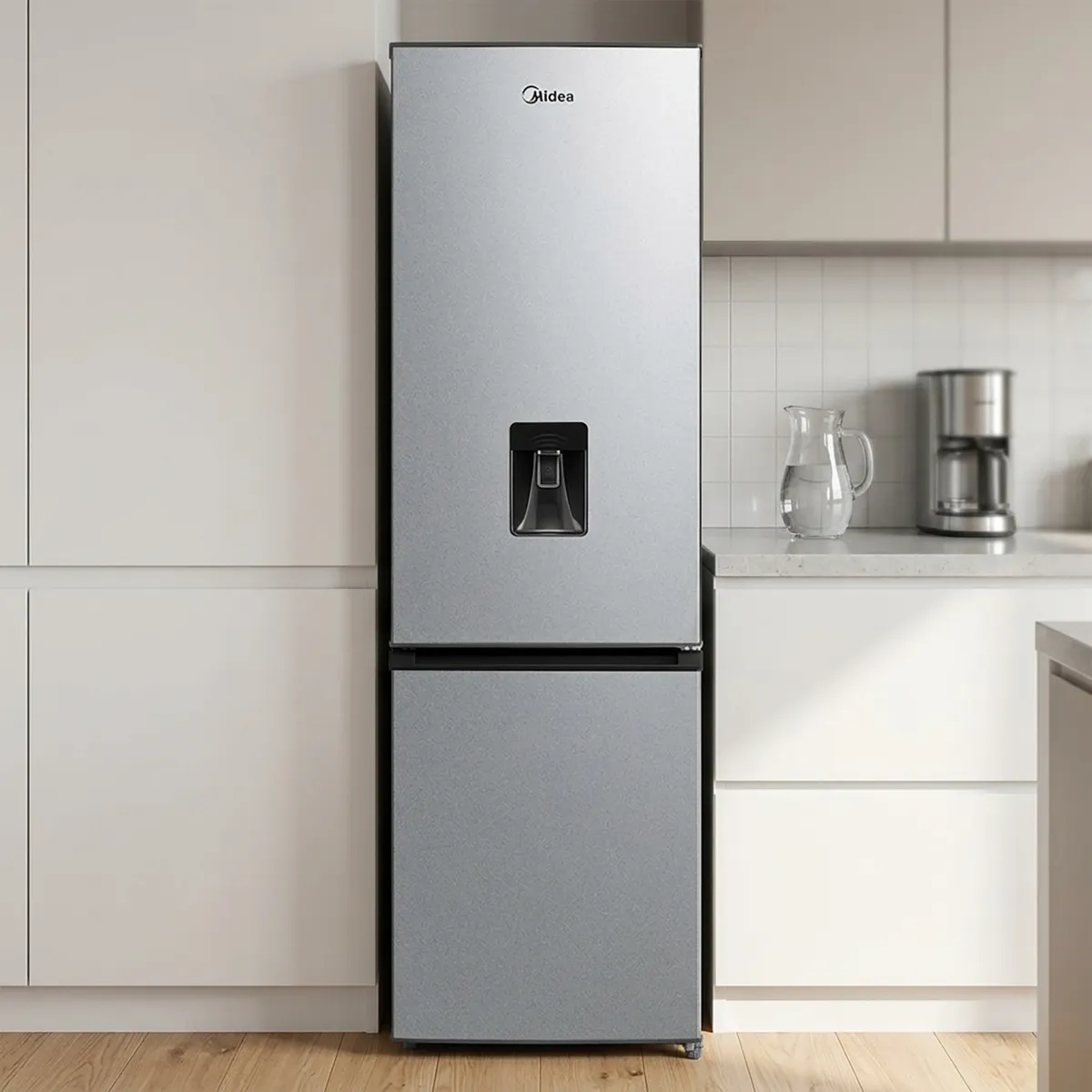 MIDEA - Refrigerador Bottom Freezer No Frost 270 Litros Inox MDRB380FGE50