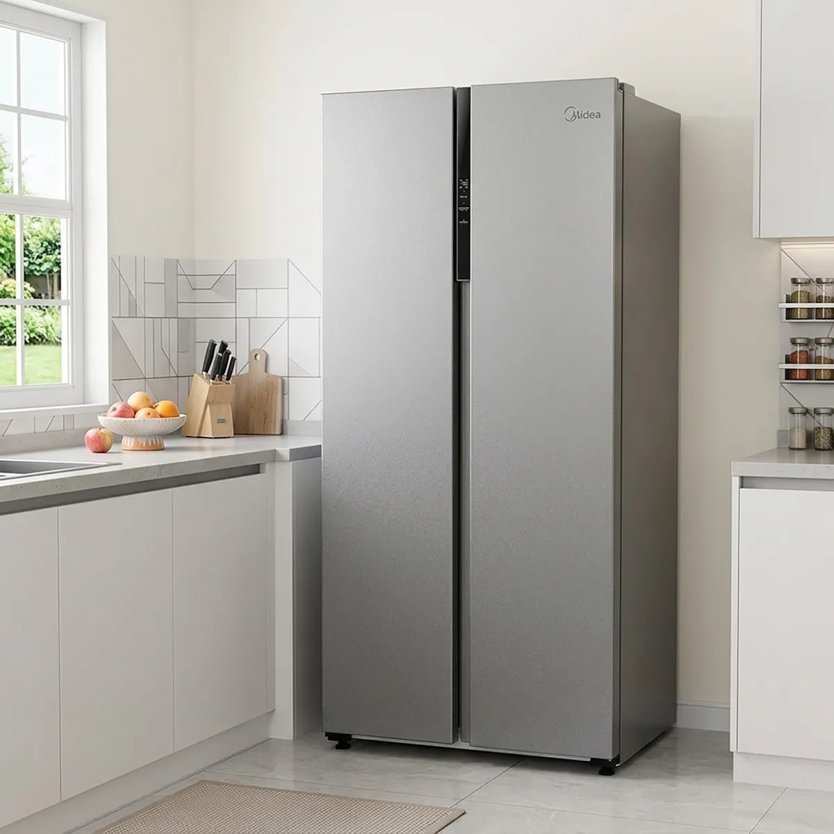 MIDEA - Refrigerador 2 Puertas Side by Side No Frost 460 Litros Inox MDRS619FGE50