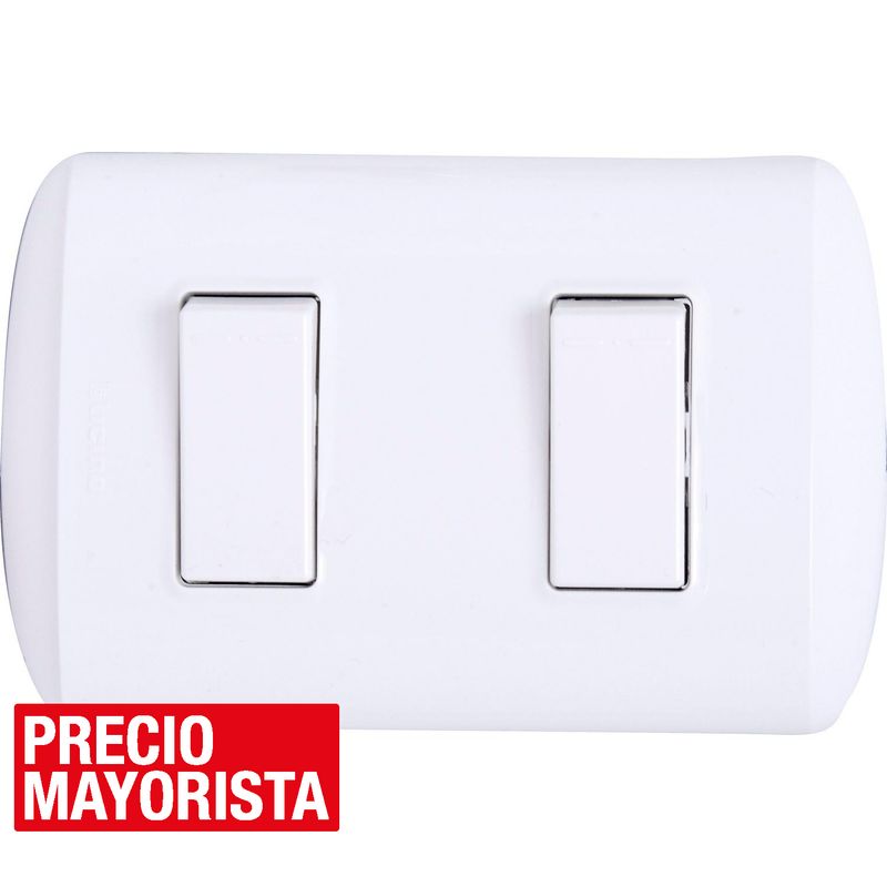 BTICINO - Interruptor doble Armado (9/15) 10 A Blanco