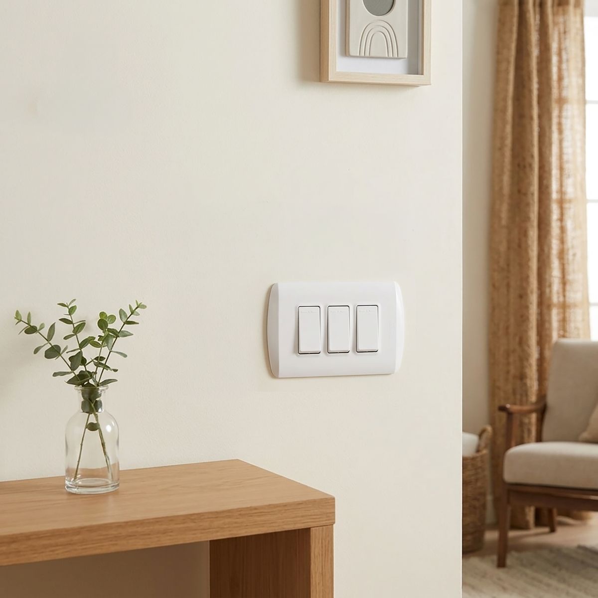 Interruptor triple 9/32 10 A Modus Plus Blanco, marca BTICINO - Foto 2