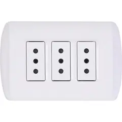 BTICINO - Tomacorriente triple Armado 10 A Blanco