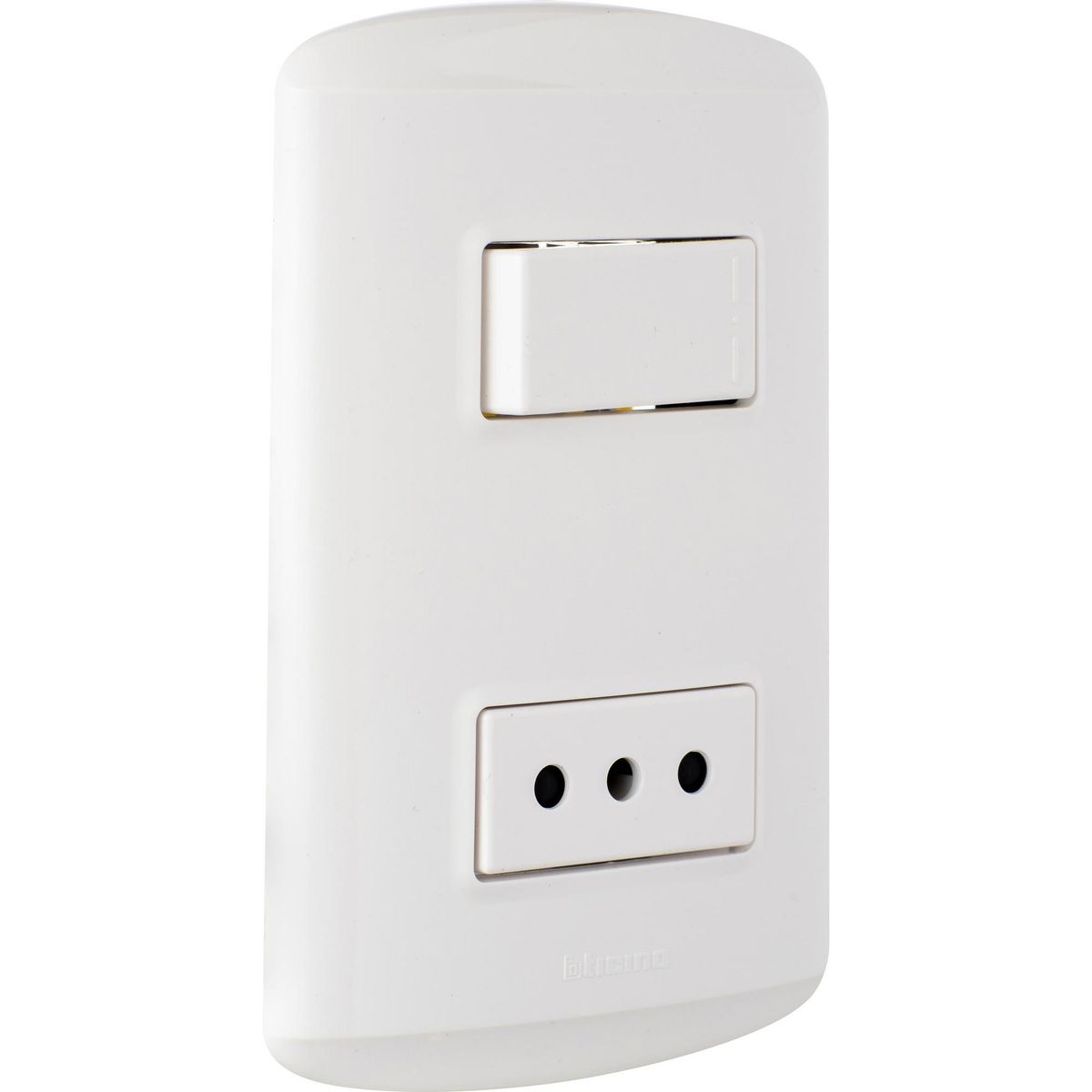 BTICINO - Interruptor 9/12 y tomacorriente 10 A Blanco