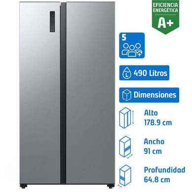 Refrigerador Side by Side No Frost 490 Litros Silver RS52B3000M9/ZS