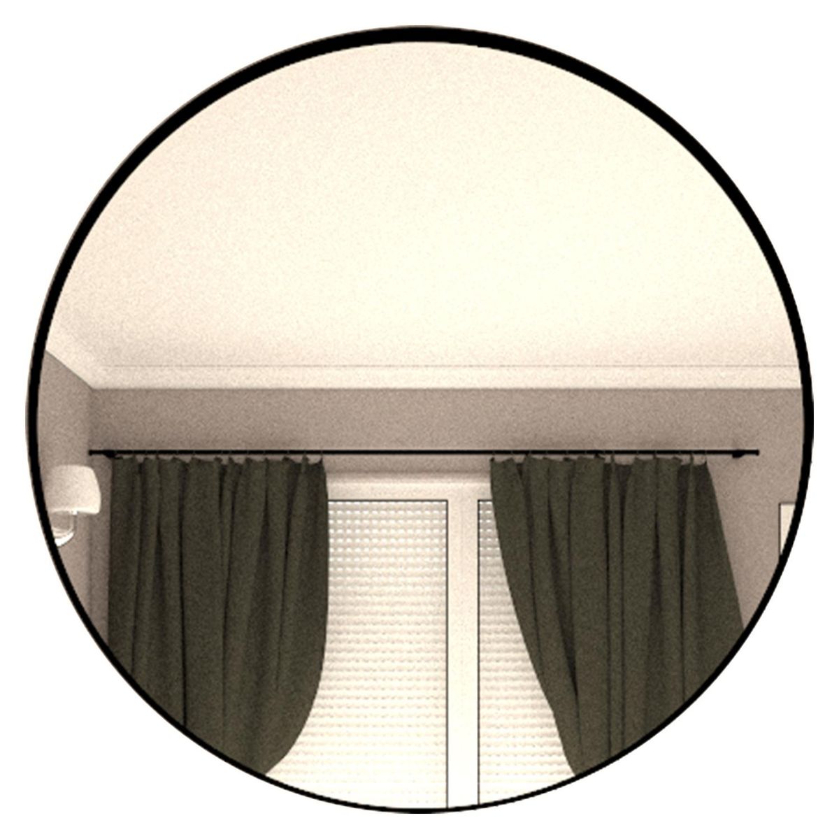 TUHOME - Espejo Decorativo Forma Redonda 80x80 cm Negro Lisboa