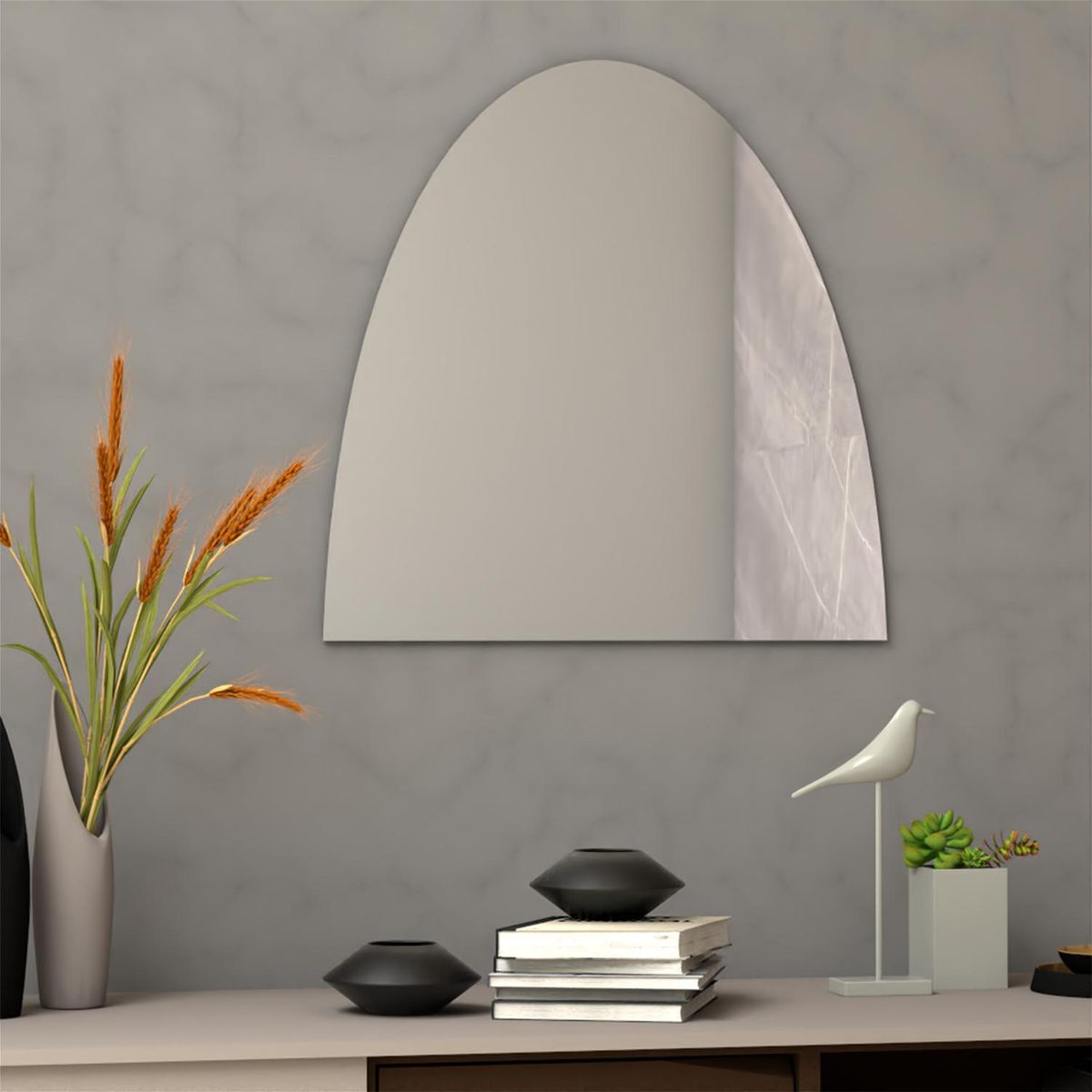 TUHOME - Espejo Decorativo Semicírculo 60x60 cm Sorano