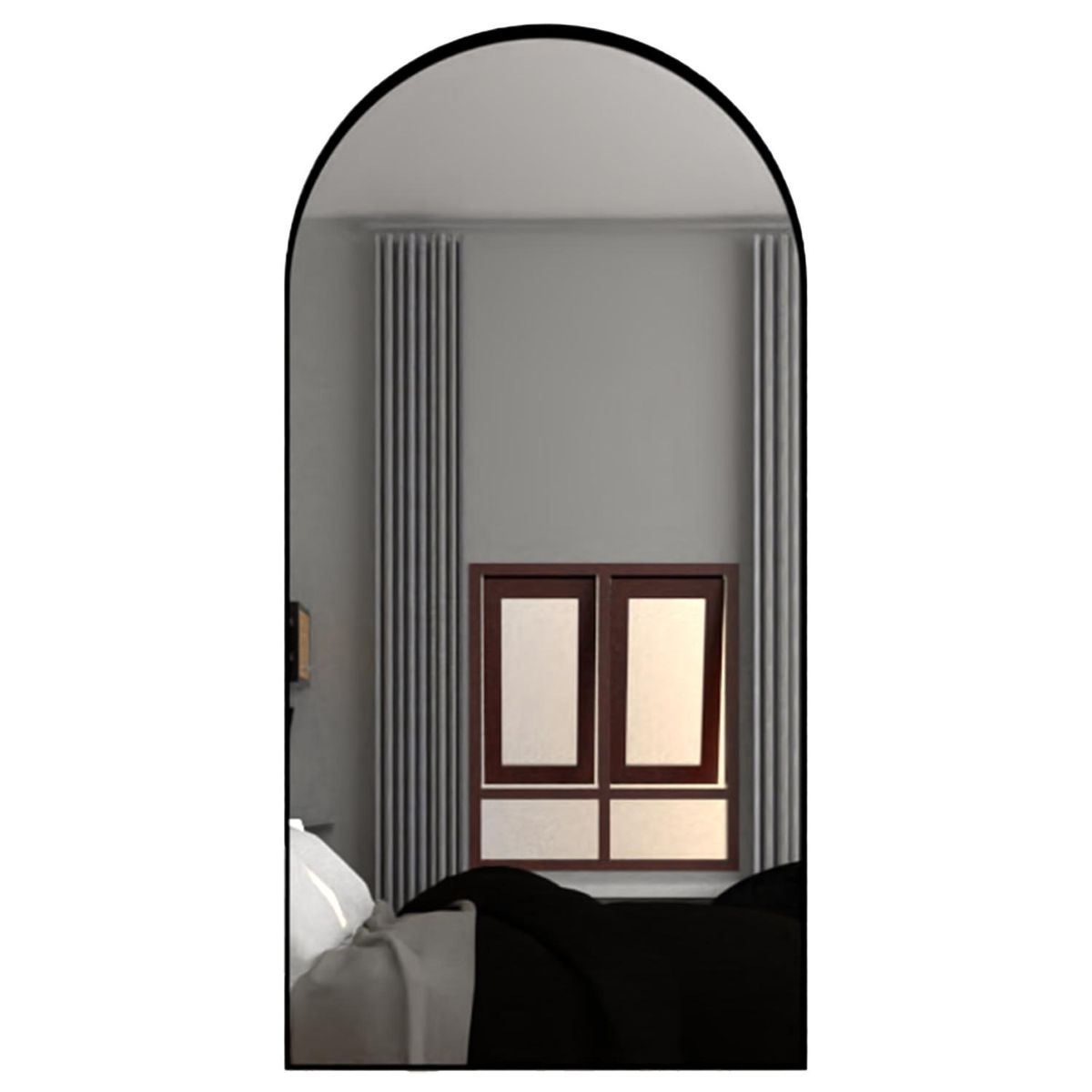 TUHOME - Espejo Decorativo Forma Rectangular 45x90 cm Negro Goliat