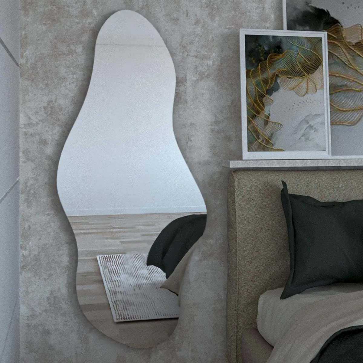 TUHOME - Espejo Decorativo Irregular 65x150 cm Aries