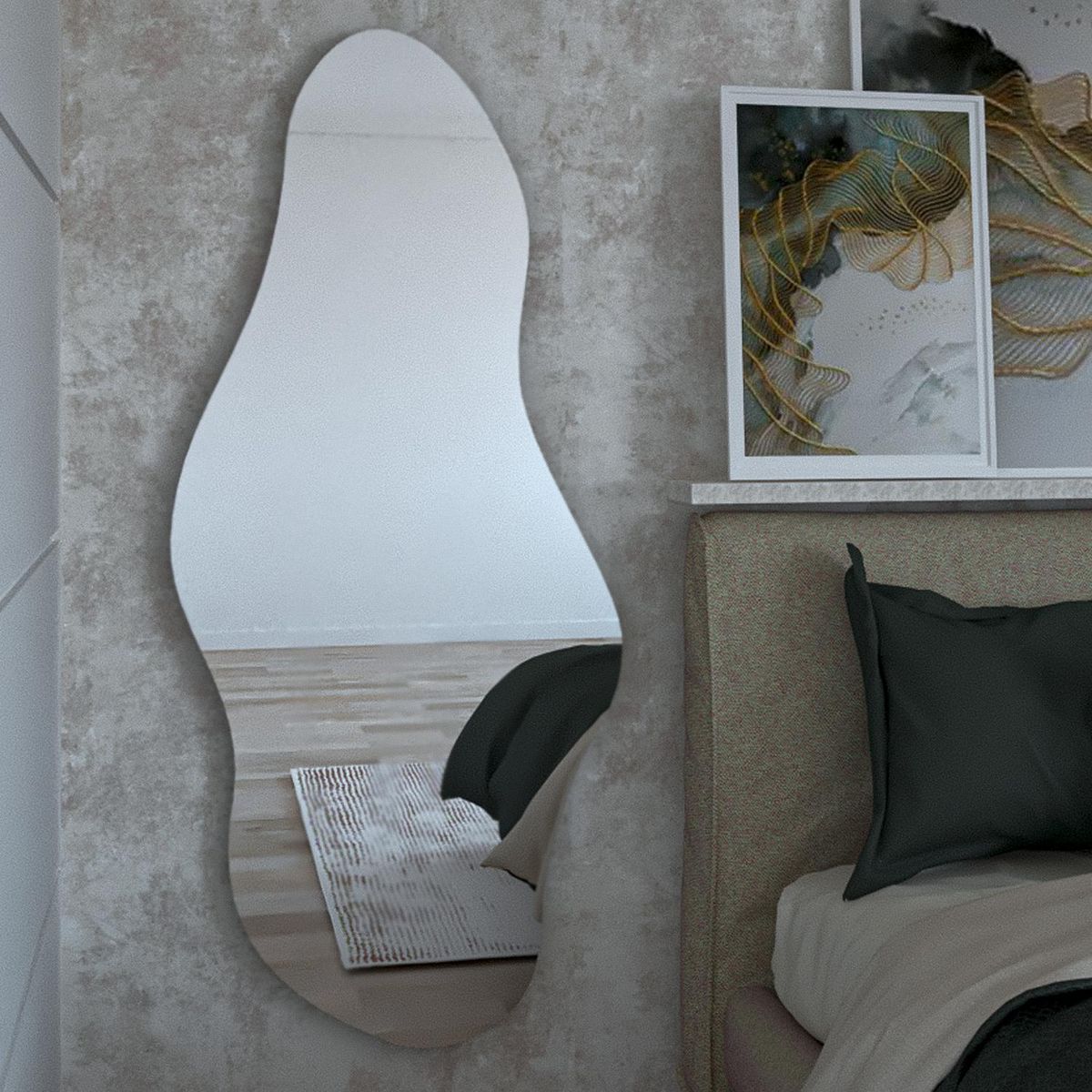 TUHOME - Espejo Decorativo Irregular 65x150 cm Aries