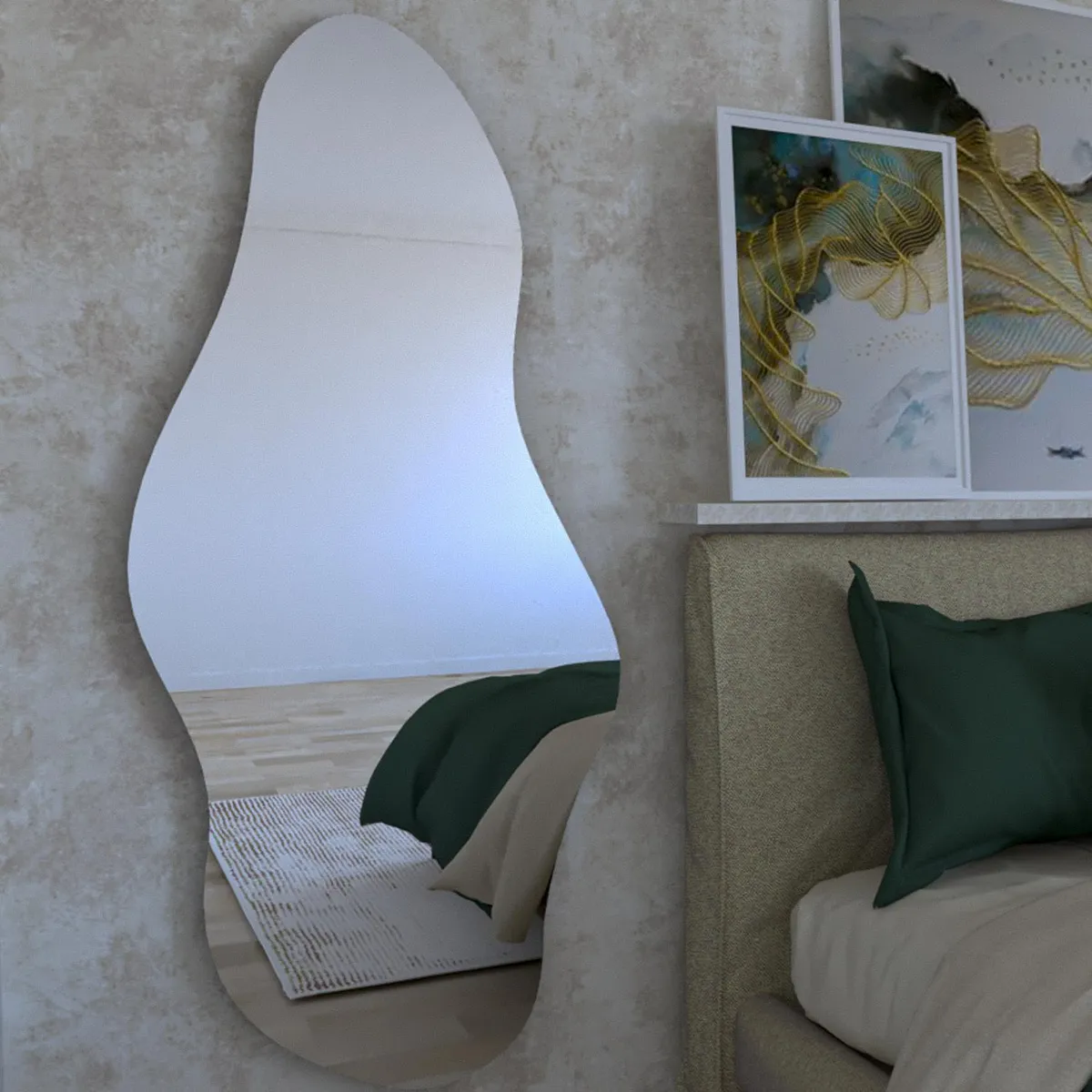 TUHOME - Espejo Decorativo Irregular 65x150 cm Aries