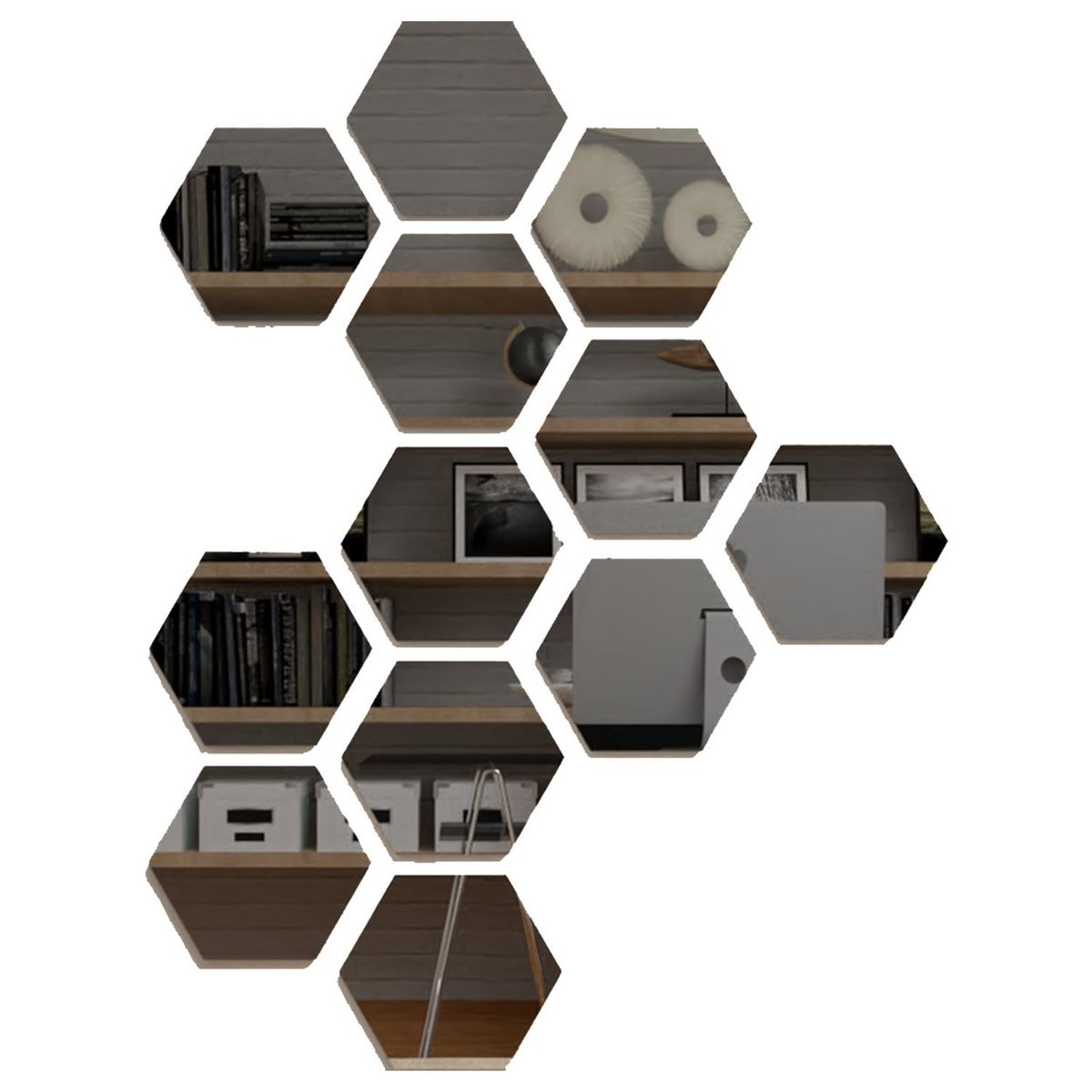 TUHOME - Espejo Decorativo Hexagonal 23x20 cm Lirio