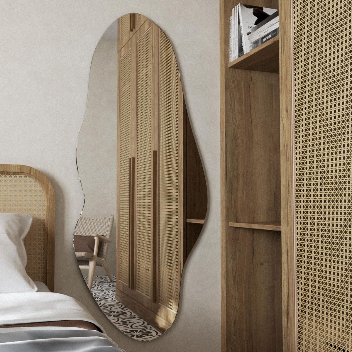 TUHOME - Espejo Decorativo Ondulada 60x150 cm Blue