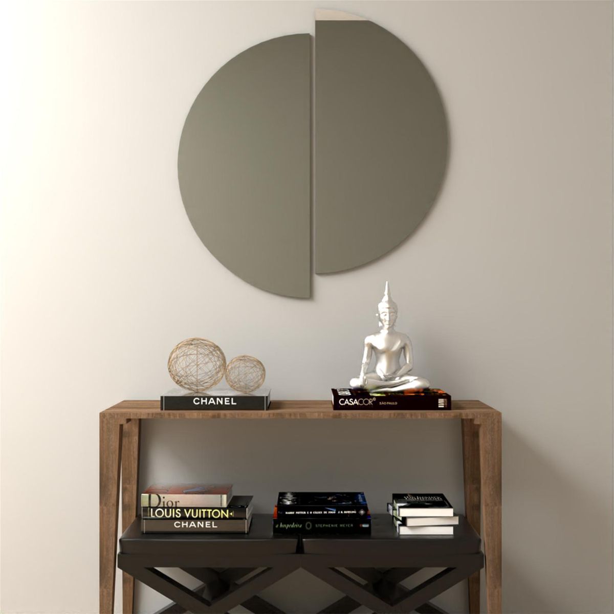 TUHOME - Espejo Decorativo Redonda 60x60 cm Rimini 2 Piezas